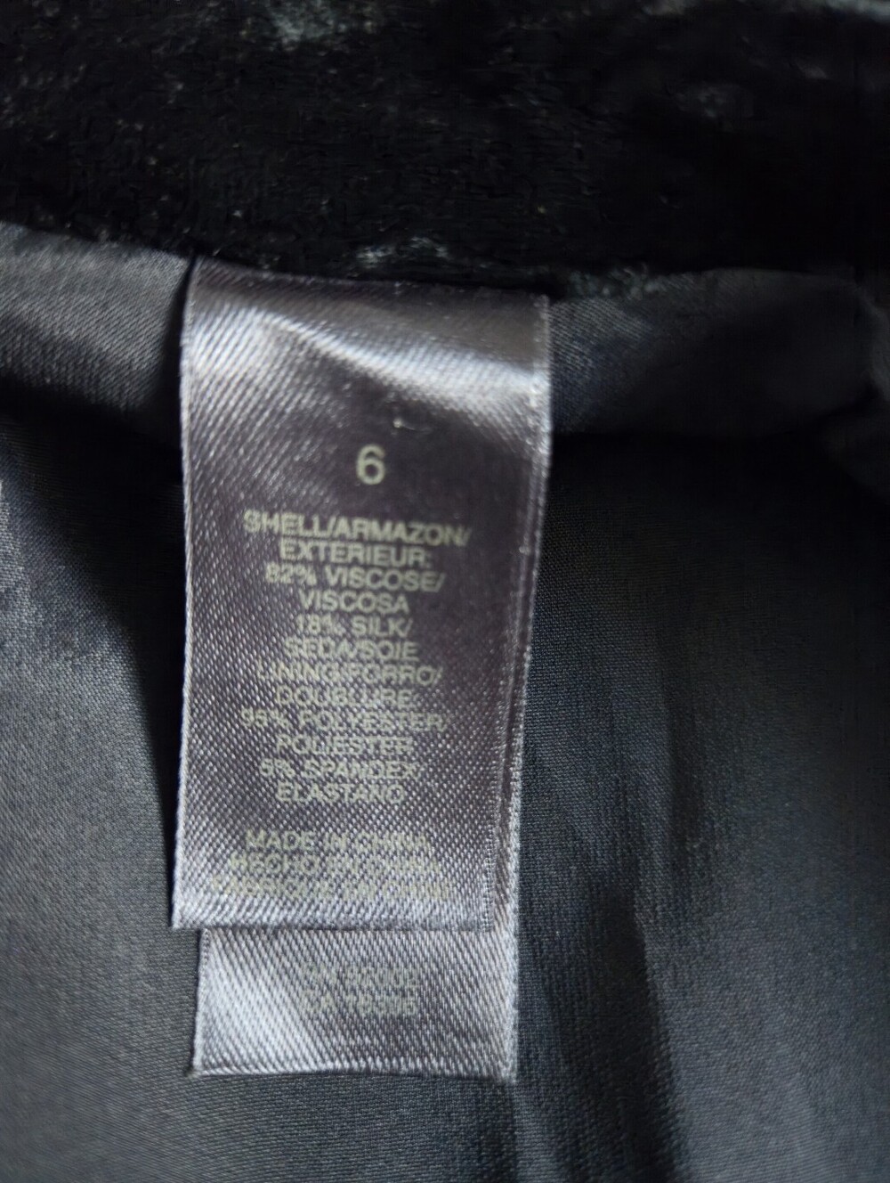 Vintage Liz Claiborne Black Silk Velvet Mandarin Collar Blazer Jacket Size 6 90s - Picture 3 of 10